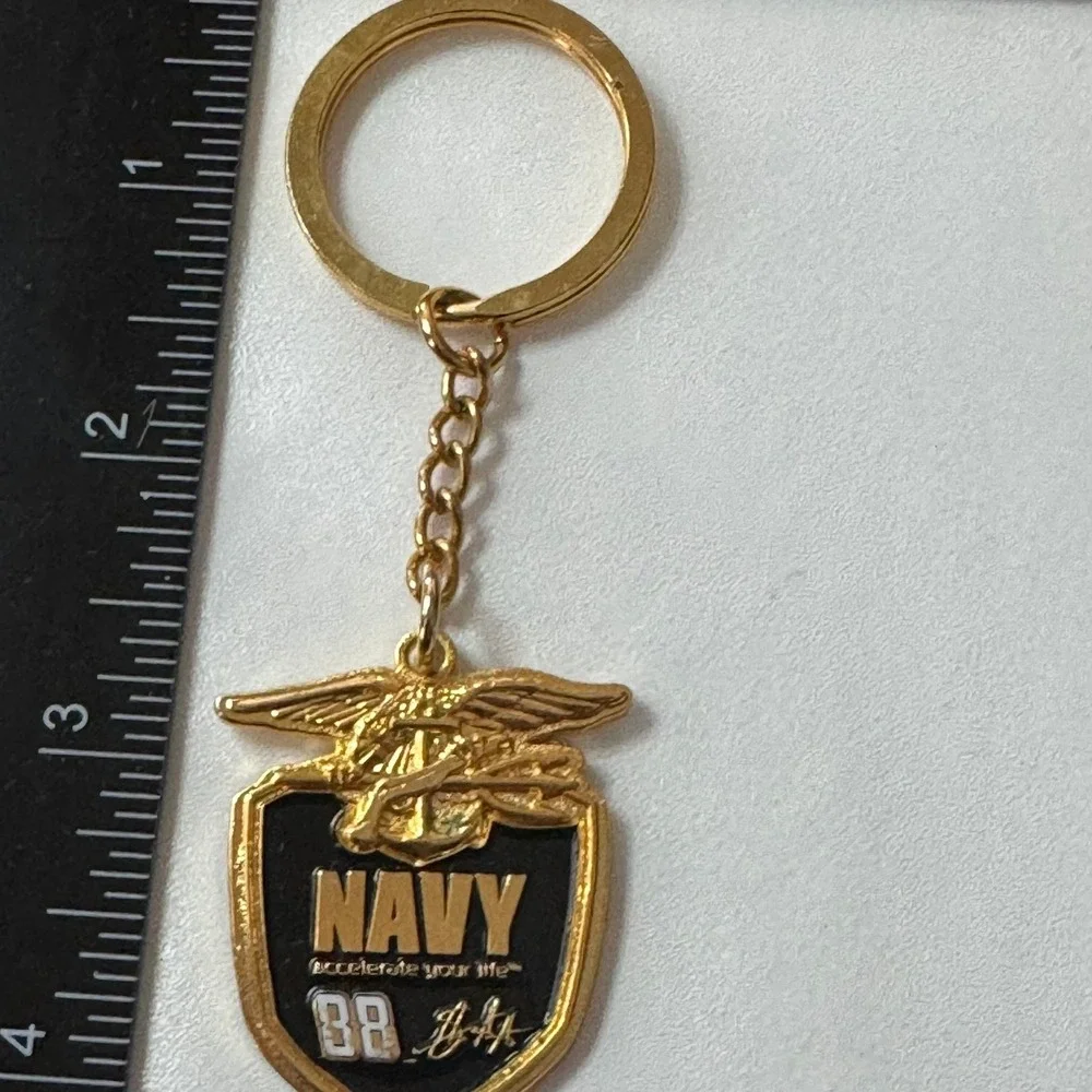 NASCAR 2007 Dale Jr. 88 Keychain‎ Gold Black Shield Emblem